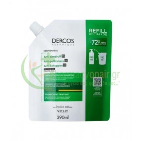 VICHY - Dercos Eco Refill Αντιπιτυριδικό Σαμπουάν για Ξηρά Μαλλιά 390mL